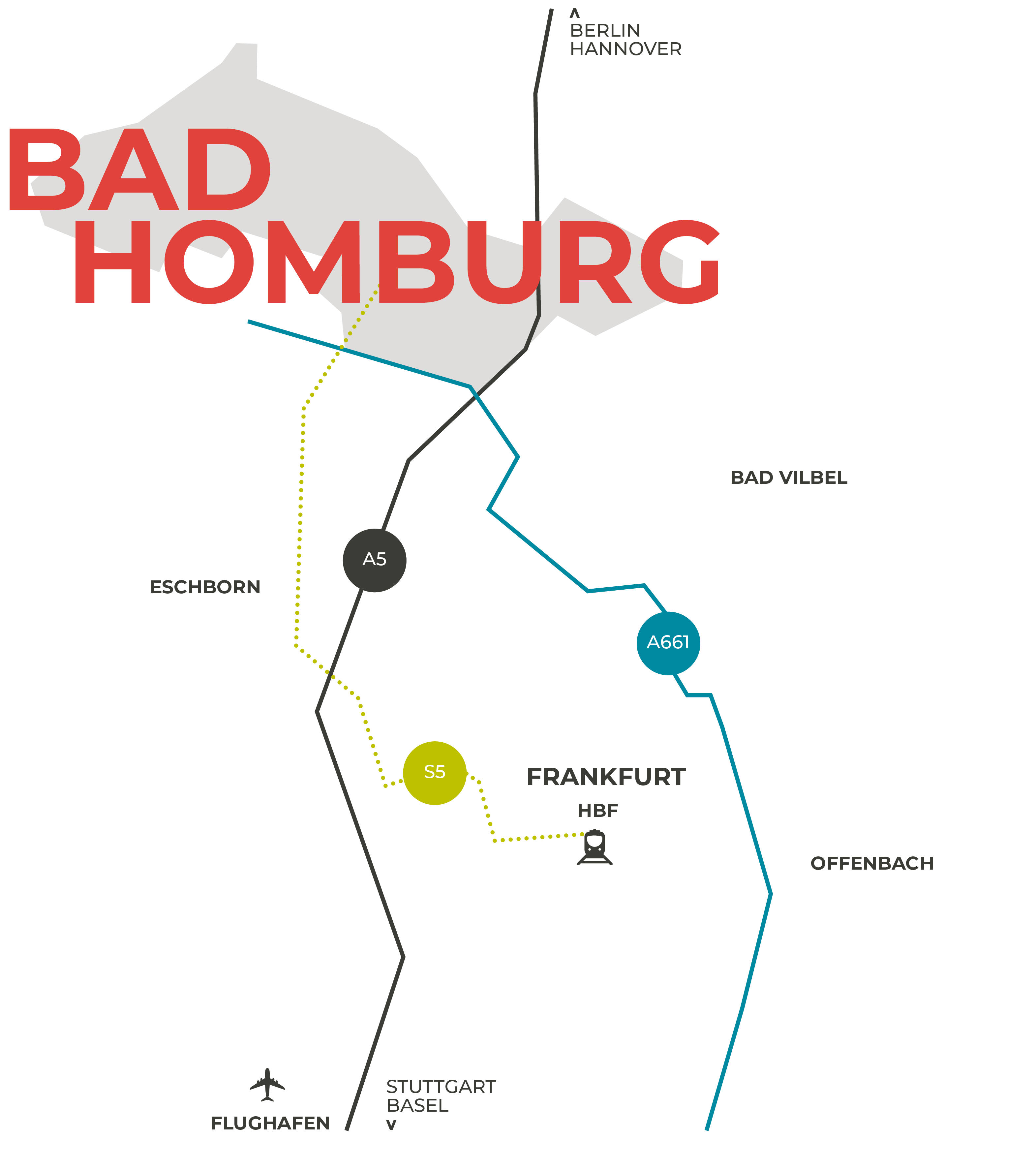 Karte zur Anbidung der Stadt Homburg